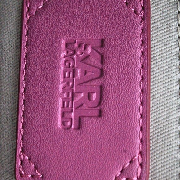 Karl Lagerfeld Interstellar K/Ikonik Pink Leather Tote Handbag - Picture 15 of 16